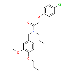 ChemSpider 2D Image | 2-(4-Chlorophenoxy)-N-(3-methoxy-4-propoxybenzyl)-N-propylacetamide | C22H28ClNO4