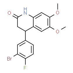 ChemSpider 2D Image | 4-(3-Bromo-4-fluorophenyl)-6,7-dimethoxy-3,4-dihydro-2(1H)-quinolinone | C17H15BrFNO3