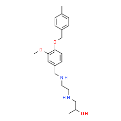 ChemSpider 2D Image | 1-{[2-({3-Methoxy-4-[(4-methylbenzyl)oxy]benzyl}amino)ethyl]amino}-2-propanol | C21H30N2O3