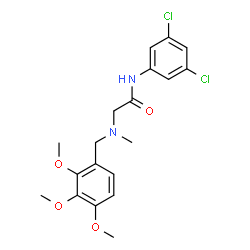 ChemSpider 2D Image | N-(3,5-Dichlorophenyl)-N~2~-methyl-N~2~-(2,3,4-trimethoxybenzyl)glycinamide | C19H22Cl2N2O4