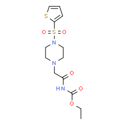 ChemSpider 2D Image | Ethyl {[4-(2-thienylsulfonyl)-1-piperazinyl]acetyl}carbamate | C13H19N3O5S2