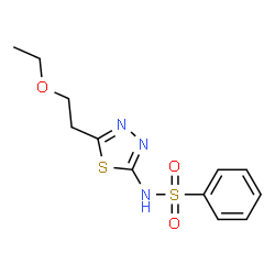 ChemSpider 2D Image | N-[5-(2-Ethoxyethyl)-1,3,4-thiadiazol-2-yl]benzenesulfonamide | C12H15N3O3S2