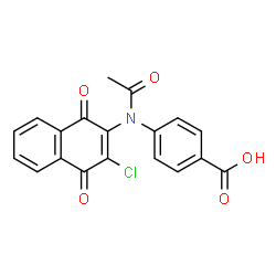 ChemSpider 2D Image | 4-[Acetyl(3-chloro-1,4-dioxo-1,4-dihydro-2-naphthalenyl)amino]benzoic acid | C19H12ClNO5