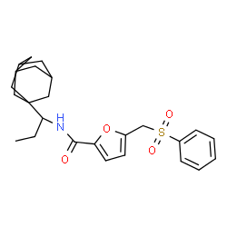 ChemSpider 2D Image | N-[1-(Adamantan-1-yl)propyl]-5-[(phenylsulfonyl)methyl]-2-furamide | C25H31NO4S