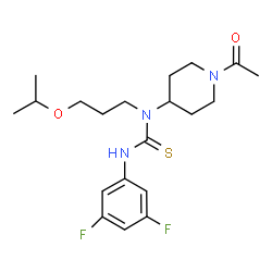 ChemSpider 2D Image | 1-(1-Acetyl-4-piperidinyl)-3-(3,5-difluorophenyl)-1-(3-isopropoxypropyl)thiourea | C20H29F2N3O2S