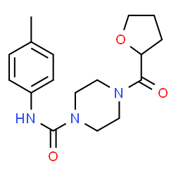 ChemSpider 2D Image | N-(4-Methylphenyl)-4-(tetrahydro-2-furanylcarbonyl)-1-piperazinecarboxamide | C17H23N3O3