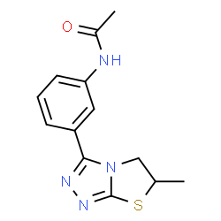 ChemSpider 2D Image | N-[3-(6-Methyl-5,6-dihydro[1,3]thiazolo[2,3-c][1,2,4]triazol-3-yl)phenyl]acetamide | C13H14N4OS
