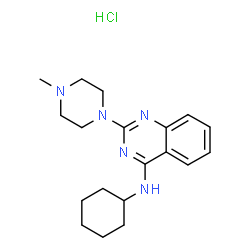 ChemSpider 2D Image | N-Cyclohexyl-2-(4-methyl-1-piperazinyl)-4-quinazolinamine hydrochloride (1:1) | C19H28ClN5