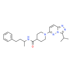 ChemSpider 2D Image | 1-(3-Isopropyl[1,2,4]triazolo[4,3-b]pyridazin-6-yl)-N-(4-phenyl-2-butanyl)-4-piperidinecarboxamide | C24H32N6O
