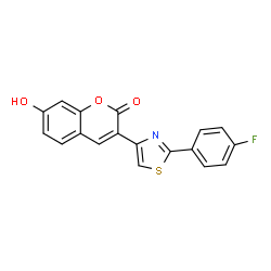 ChemSpider 2D Image | 3-[2-(4-Fluorophenyl)-1,3-thiazol-4-yl]-7-hydroxy-2H-chromen-2-one | C18H10FNO3S