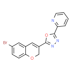 ChemSpider 2D Image | 2-[5-(6-Bromo-2H-chromen-3-yl)-1,3,4-oxadiazol-2-yl]pyridine | C16H10BrN3O2