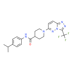 ChemSpider 2D Image | N-(4-Isopropylphenyl)-1-[3-(trifluoromethyl)[1,2,4]triazolo[4,3-b]pyridazin-6-yl]-4-piperidinecarboxamide | C21H23F3N6O