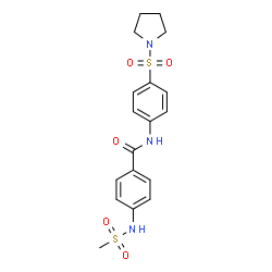 ChemSpider 2D Image | 4-Methanesulfonylamino-N-[4-(pyrrolidine-1-sulfonyl)-phenyl]-benzamide | C18H21N3O5S2