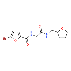 ChemSpider 2D Image | 5-Bromo-N-{2-oxo-2-[(tetrahydro-2-furanylmethyl)amino]ethyl}-2-furamide | C12H15BrN2O4