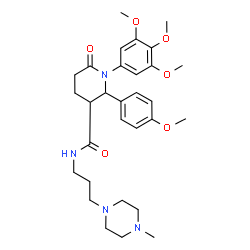 ChemSpider 2D Image | 2-(4-Methoxyphenyl)-N-[3-(4-methyl-1-piperazinyl)propyl]-6-oxo-1-(3,4,5-trimethoxyphenyl)-3-piperidinecarboxamide | C30H42N4O6