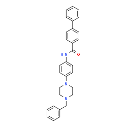 ChemSpider 2D Image | N-[4-(4-Benzyl-1-piperazinyl)phenyl]-4-biphenylcarboxamide | C30H29N3O