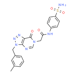 ChemSpider 2D Image | 2-[3-(3-Methylbenzyl)-7-oxo-3,7-dihydro-6H-[1,2,3]triazolo[4,5-d]pyrimidin-6-yl]-N-(4-sulfamoylphenyl)acetamide | C20H19N7O4S