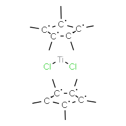 ChemSpider 2D Image | 1,2,3,4,5-Pentamethyl-1,2,3,4,5-cyclopentanepentayl - dichlorotitanium (2:1) | C20H30Cl2Ti
