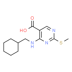 ChemSpider 2D Image | 4-((Cyclohexylmethyl)amino)-2-(methylthio)pyrimidine-5-carboxylic acid | C13H19N3O2S