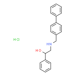 ChemSpider 2D Image | 2-[(4-Biphenylylmethyl)amino]-1-phenylethanol hydrochloride (1:1) | C21H22ClNO
