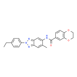ChemSpider 2D Image | N-[2-(4-Ethylphenyl)-6-methyl-2H-benzotriazol-5-yl]-2,3-dihydro-1,4-benzodioxine-6-carboxamide | C24H22N4O3