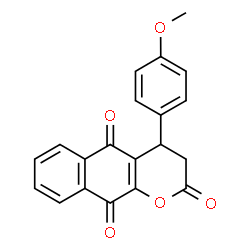 ChemSpider 2D Image | 4-(4-Methoxyphenyl)-3,4-dihydro-2H-benzo[g]chromene-2,5,10-trione | C20H14O5
