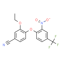 ChemSpider 2D Image | 3-Ethoxy-4-[2-nitro-4-(trifluoromethyl)phenoxy]benzonitrile | C16H11F3N2O4