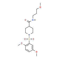 ChemSpider 2D Image | 1-[(2,5-Dimethoxyphenyl)sulfonyl]-N-(3-methoxypropyl)-4-piperidinecarboxamide | C18H28N2O6S
