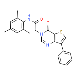 ChemSpider 2D Image | N-Mesityl-2-(4-oxo-7-phenylthieno[3,2-d]pyrimidin-3(4H)-yl)acetamide | C23H21N3O2S