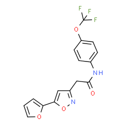 ChemSpider 2D Image | 2-[5-(2-Furyl)-1,2-oxazol-3-yl]-N-[4-(trifluoromethoxy)phenyl]acetamide | C16H11F3N2O4
