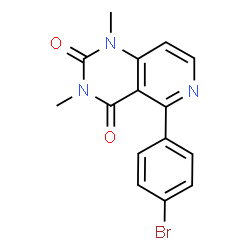 ChemSpider 2D Image | 5-(4-Bromophenyl)-1,3-dimethylpyrido[4,3-d]pyrimidine-2,4(1H,3H)-dione | C15H12BrN3O2
