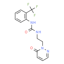 ChemSpider 2D Image | 1-[2-(6-Oxo-1(6H)-pyridazinyl)ethyl]-3-[2-(trifluoromethyl)phenyl]urea | C14H13F3N4O2