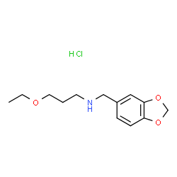 ChemSpider 2D Image | (2H-1,3-BENZODIOXOL-5-YLMETHYL)(3-ETHOXYPROPYL)AMINE HYDROCHLORIDE | C13H20ClNO3