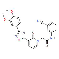ChemSpider 2D Image | N-(3-Cyanophenyl)-2-{3-[3-(3,4-dimethoxyphenyl)-1,2,4-oxadiazol-5-yl]-2-oxo-1(2H)-pyridinyl}acetamide | C24H19N5O5
