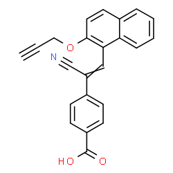 ChemSpider 2D Image | 4-{1-Cyano-2-[2-(2-propyn-1-yloxy)-1-naphthyl]vinyl}benzoic acid | C23H15NO3