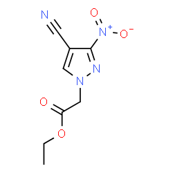 ChemSpider 2D Image | Ethyl (4-cyano-3-nitro-1H-pyrazol-1-yl)acetate | C8H8N4O4