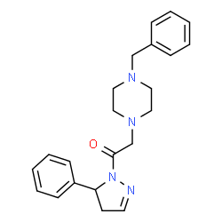 ChemSpider 2D Image | 2-(4-Benzyl-1-piperazinyl)-1-(5-phenyl-4,5-dihydro-1H-pyrazol-1-yl)ethanone | C22H26N4O