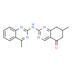 ChemSpider 2D Image | 7-Methyl-2-[(4-methyl-2-quinazolinyl)amino]-7,8-dihydro-5(6H)-quinazolinone | C18H17N5O