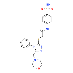ChemSpider 2D Image | 2-{[5-(4-Morpholinylmethyl)-4-phenyl-4H-1,2,4-triazol-3-yl]sulfanyl}-N-(4-sulfamoylphenyl)acetamide | C21H24N6O4S2