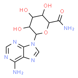 ChemSpider 2D Image | 6-(6-Amino-9H-purin-9-yl)-3,4,5-trihydroxytetrahydro-2H-pyran-2-carboxamide | C11H14N6O5