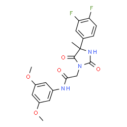 ChemSpider 2D Image | 2-[4-(3,4-Difluorophenyl)-4-methyl-2,5-dioxo-1-imidazolidinyl]-N-(3,5-dimethoxyphenyl)acetamide | C20H19F2N3O5