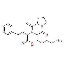 ChemSpider 2D Image | 2-[3-(4-Aminobutyl)-1,4-dioxohexahydropyrrolo[1,2-a]pyrazin-2(1H)-yl]-4-phenylbutanoic acid | C21H29N3O4