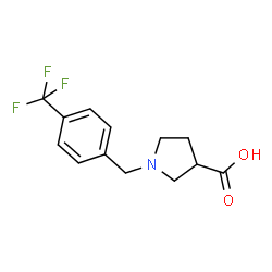 ChemSpider 2D Image | 1-[4-(Trifluoromethyl)benzyl]-3-pyrrolidinecarboxylic acid | C13H14F3NO2