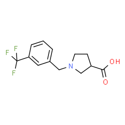 ChemSpider 2D Image | 1-[3-(Trifluoromethyl)benzyl]-3-pyrrolidinecarboxylic acid | C13H14F3NO2