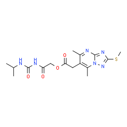 ChemSpider 2D Image | 2-[(Isopropylcarbamoyl)amino]-2-oxoethyl [5,7-dimethyl-2-(methylsulfanyl)[1,2,4]triazolo[1,5-a]pyrimidin-6-yl]acetate | C16H22N6O4S