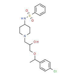 ChemSpider 2D Image | N-(1-{3-[1-(4-Chlorophenyl)ethoxy]-2-hydroxypropyl}-4-piperidinyl)benzenesulfonamide | C22H29ClN2O4S