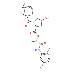 ChemSpider 2D Image | 1-[(5-Chloro-2-methylphenyl)amino]-1-oxo-2-propanyl 1-(adamantan-1-ylcarbonyl)-4-hydroxyprolinate | C26H33ClN2O5