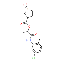 ChemSpider 2D Image | 1-[(5-Chloro-2-methylphenyl)amino]-1-oxo-2-propanyl tetrahydro-3-thiophenecarboxylate 1,1-dioxide | C15H18ClNO5S