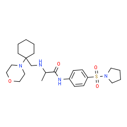 ChemSpider 2D Image | N~2~-{[1-(4-Morpholinyl)cyclohexyl]methyl}-N-[4-(1-pyrrolidinylsulfonyl)phenyl]alaninamide | C24H38N4O4S