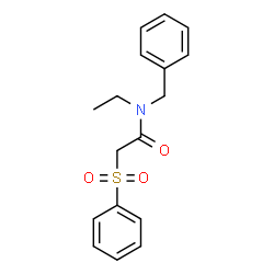 ChemSpider 2D Image | N-Benzyl-N-ethyl-2-(phenylsulfonyl)acetamide | C17H19NO3S